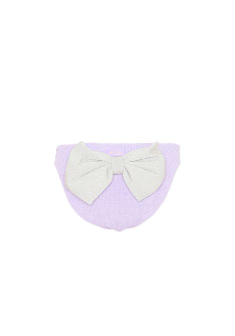 Costume in spugna con fiocco SAINT BARTH | MAD0002 MADAME W02955L CRINKLE LUREX 24 SILVER